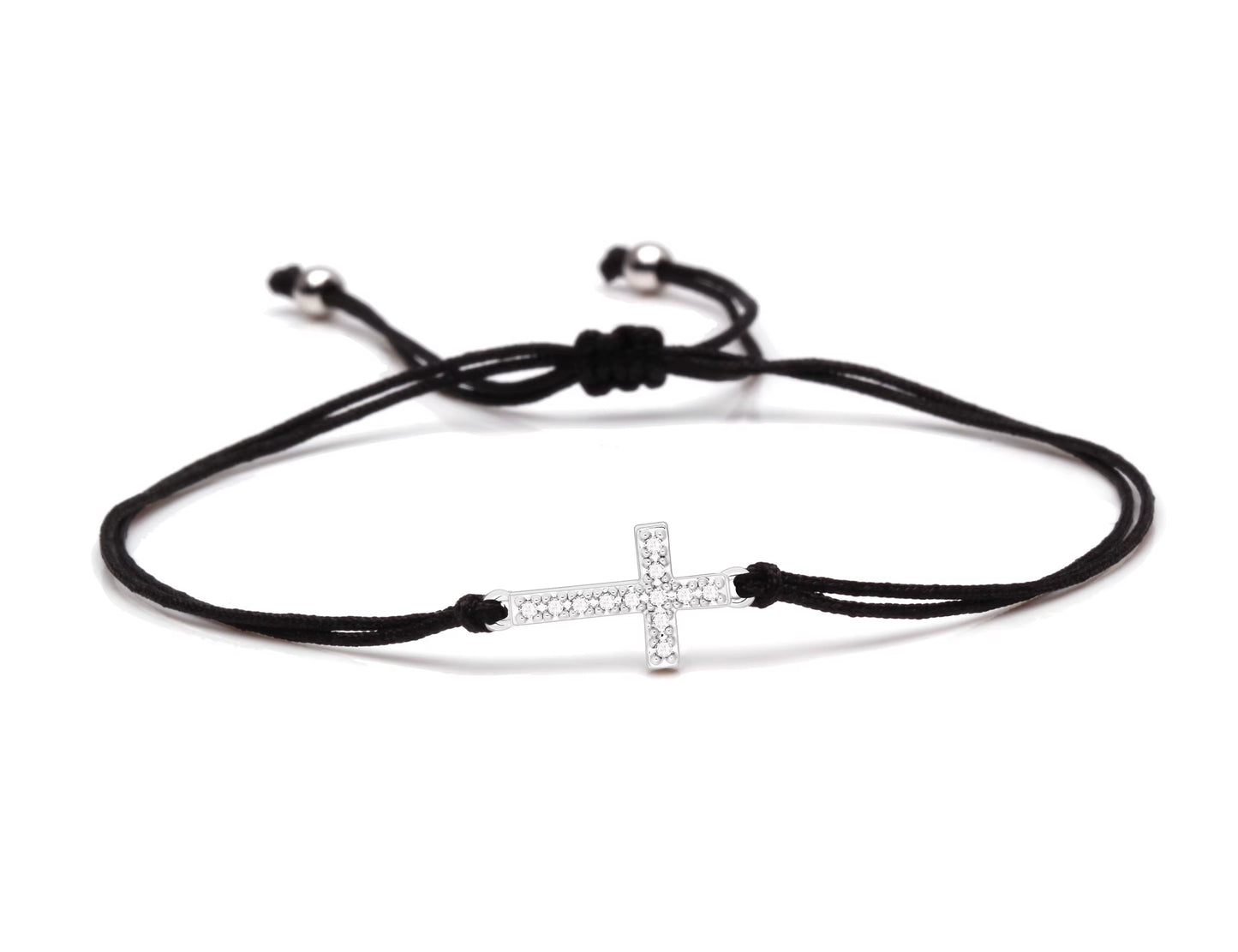 Small Cubic Zirconia Copper Cross Charm Bracelet Women Men Christian Faith Mini Brass Cross Red String Handmade Jewelry Present
