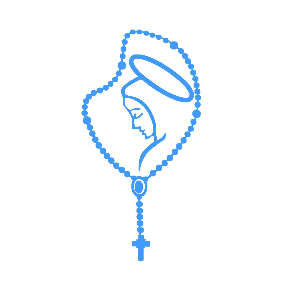 Rosary Virgin Mary Fatima Vinyl Catholic Laptop Car Bumper Stickers Decals Catholic Religous Virgen Latin God