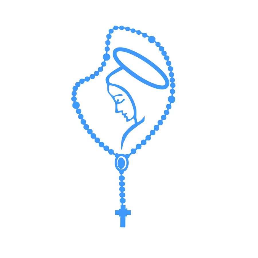 Rosary Virgin Mary Fatima Vinyl Catholic Laptop Car Bumper Stickers Decals Catholic Religous Virgen Latin God