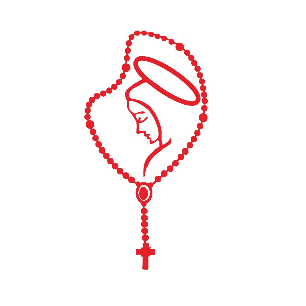 Rosary Virgin Mary Fatima Vinyl Catholic Laptop Car Bumper Stickers Decals Catholic Religous Virgen Latin God