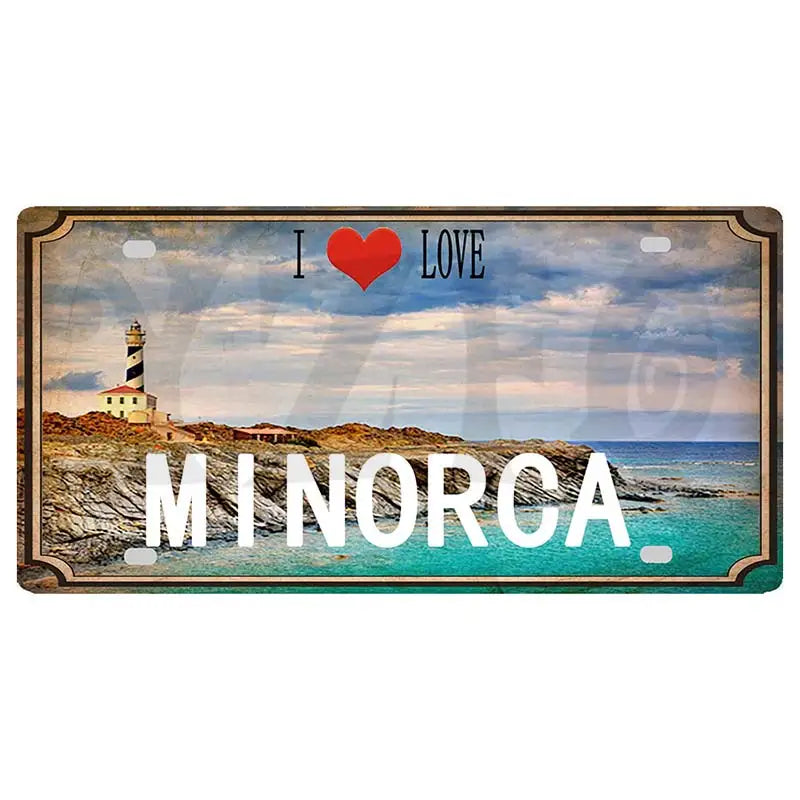 30X15CM Crete Zakynthos Santorini Greek Island Beach Metal Tin Sign Travel Souvenir Wall Shop Home Art Decor DC-1358B