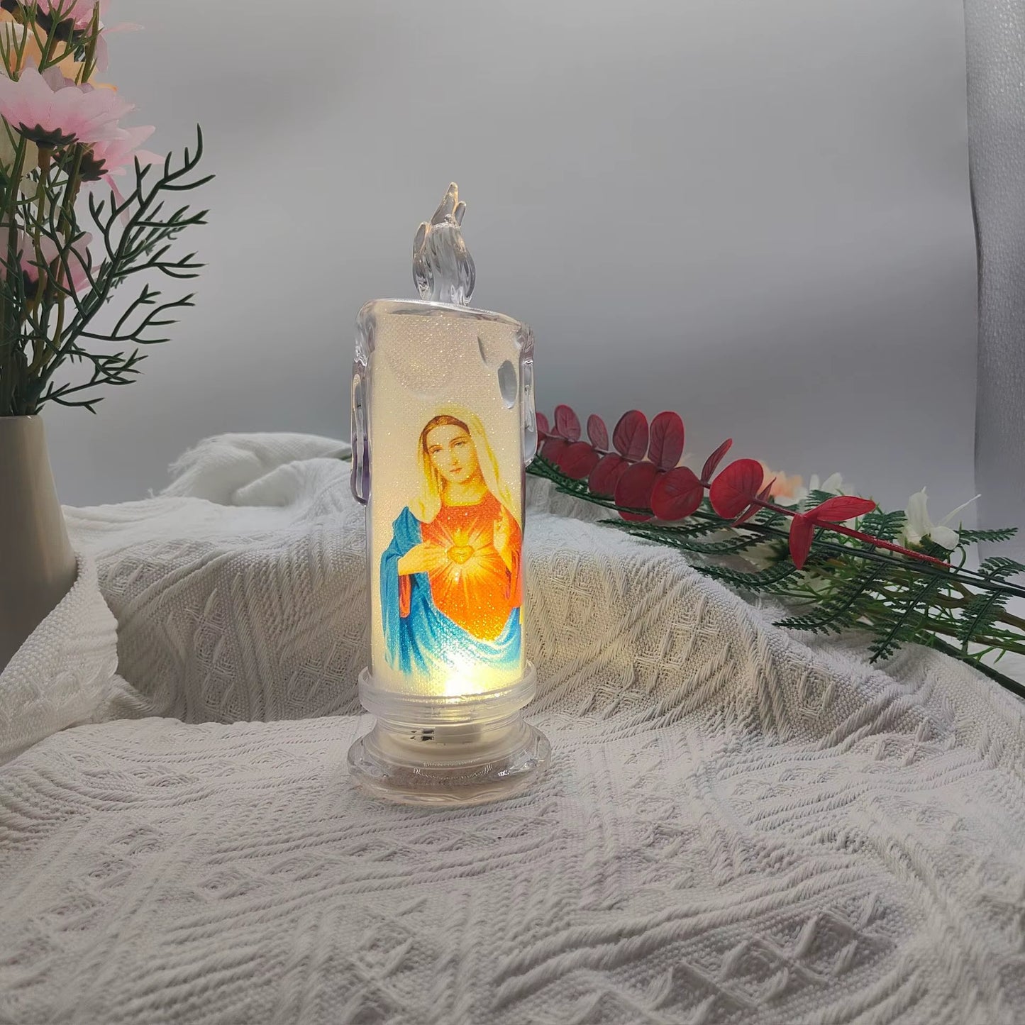 Bougies Jésus-Christ, lampe LED, photophore romantique