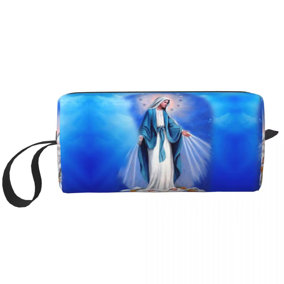 Custom Mary Undoer of Knots Cosmetic Bag Women Cute Catholic Our Lady of Virgin Mary Makeup Case Beauty Storage Toiletry Bags