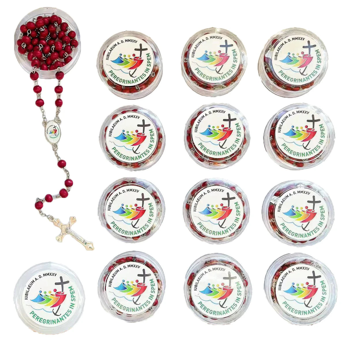 Chapelet de 2025 jubilé, cadeaux catholiques avec boîte.