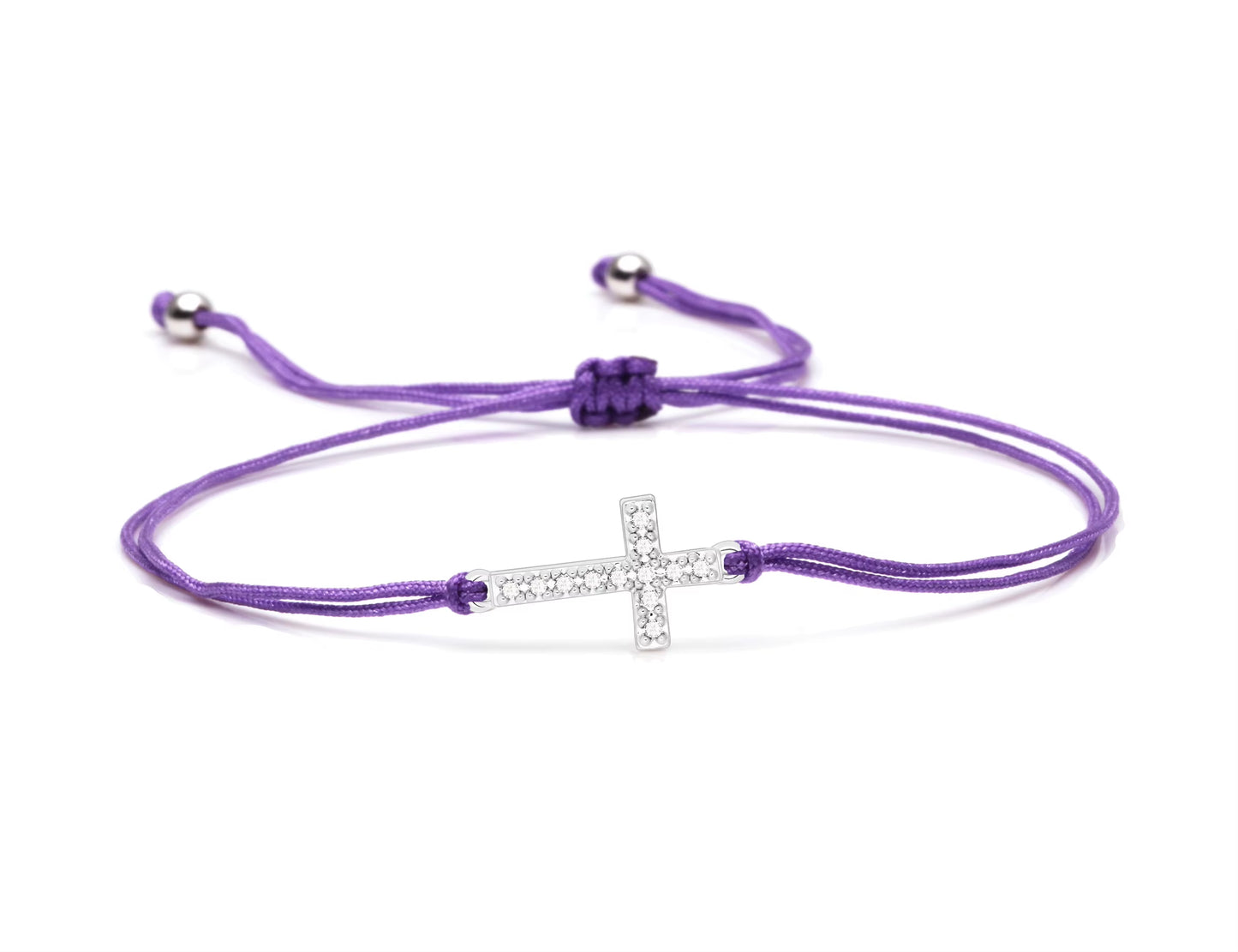 Small Cubic Zirconia Copper Cross Charm Bracelet Women Men Christian Faith Mini Brass Cross Red String Handmade Jewelry Present