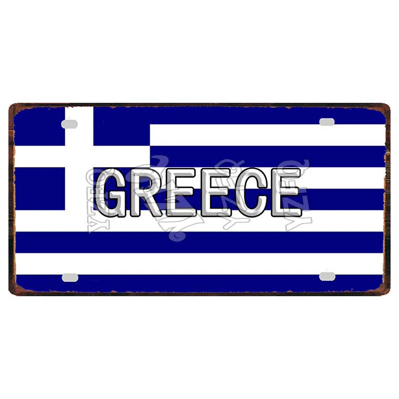 30X15CM Crete Zakynthos Santorini Greek Island Beach Metal Tin Sign Travel Souvenir Wall Shop Home Art Decor DC-1358B