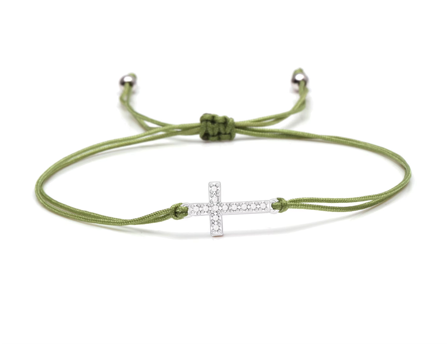 Small Cubic Zirconia Copper Cross Charm Bracelet Women Men Christian Faith Mini Brass Cross Red String Handmade Jewelry Present