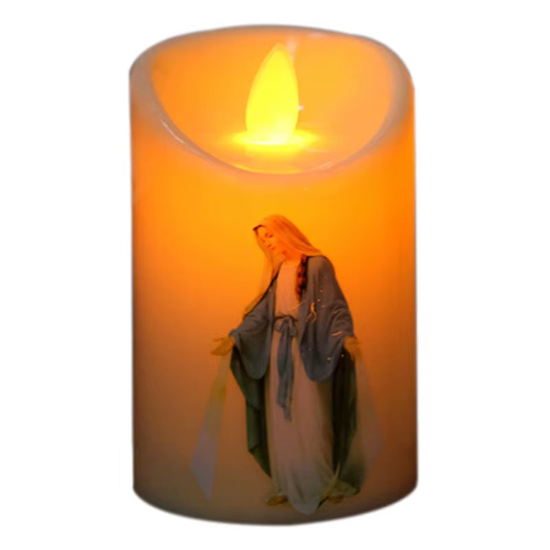 Bougies Jésus-Christ, lampe LED, photophore romantique