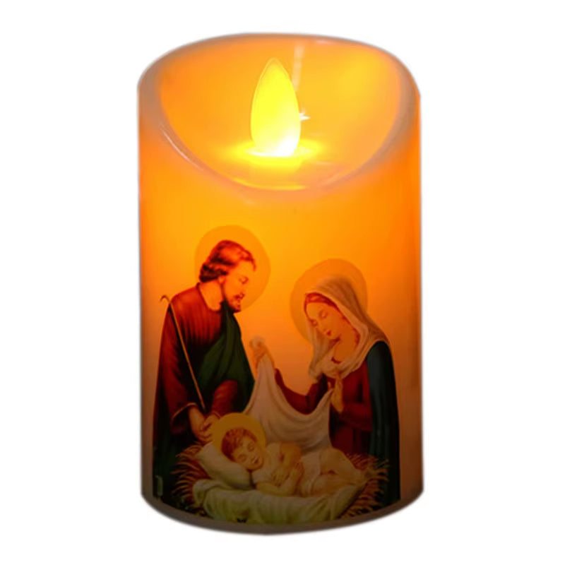 Bougies Jésus-Christ, lampe LED, photophore romantique