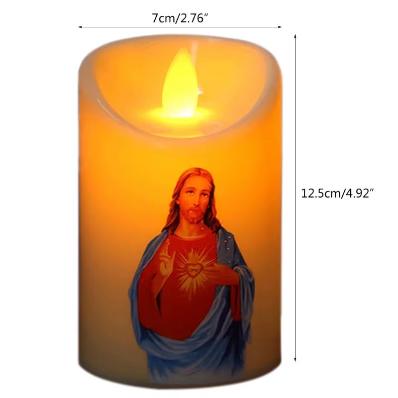 Bougies Jésus-Christ, lampe LED, photophore romantique