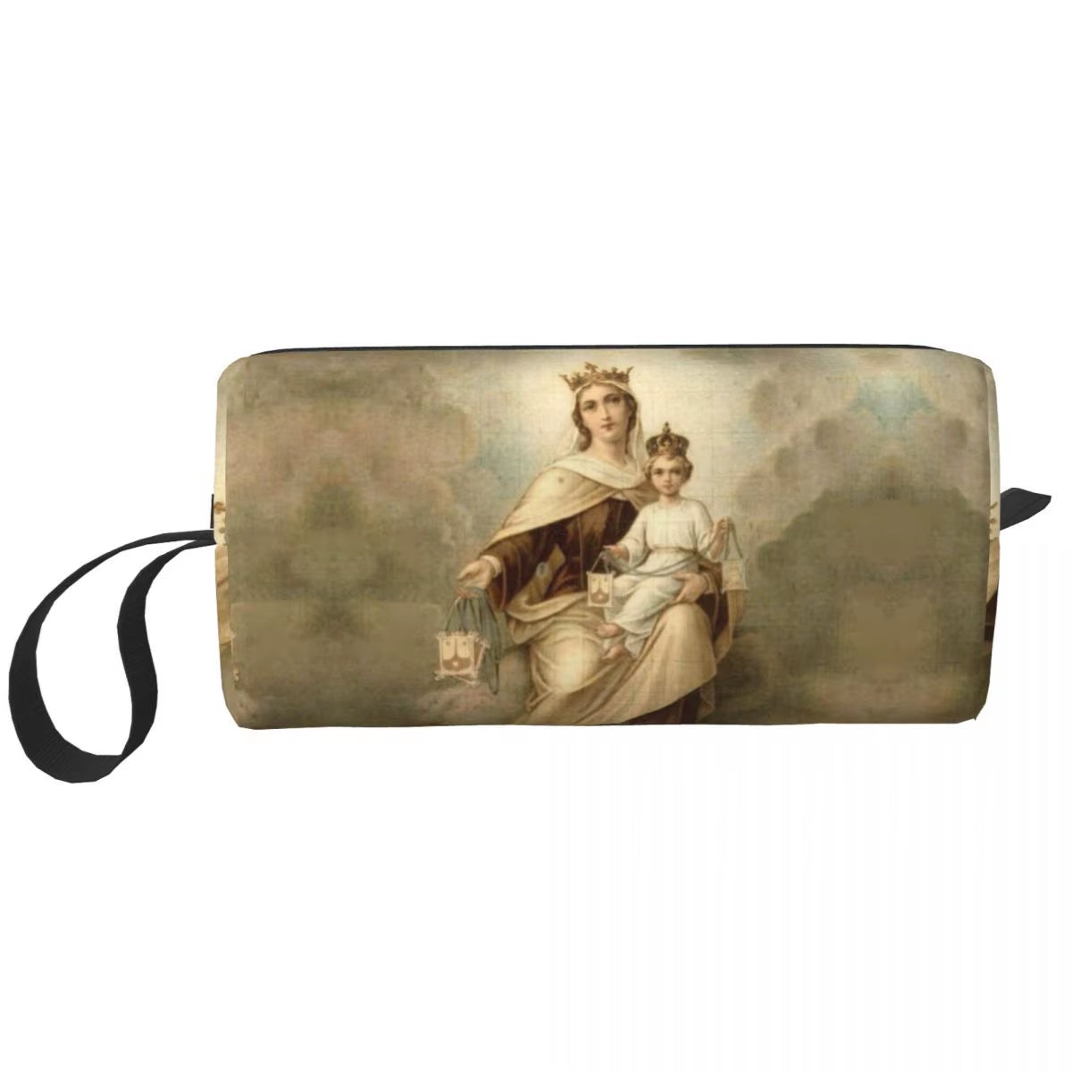 Custom Mary Undoer of Knots Cosmetic Bag Women Cute Catholic Our Lady of Virgin Mary Makeup Case Beauty Storage Toiletry Bags