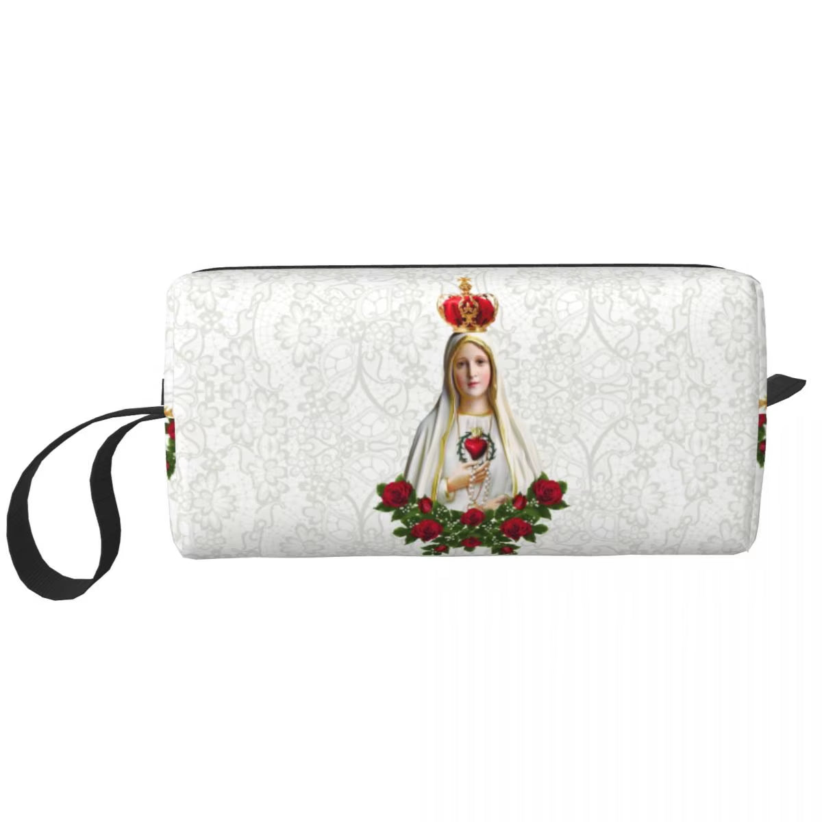 Custom Mary Undoer of Knots Cosmetic Bag Women Cute Catholic Our Lady of Virgin Mary Makeup Case Beauty Storage Toiletry Bags