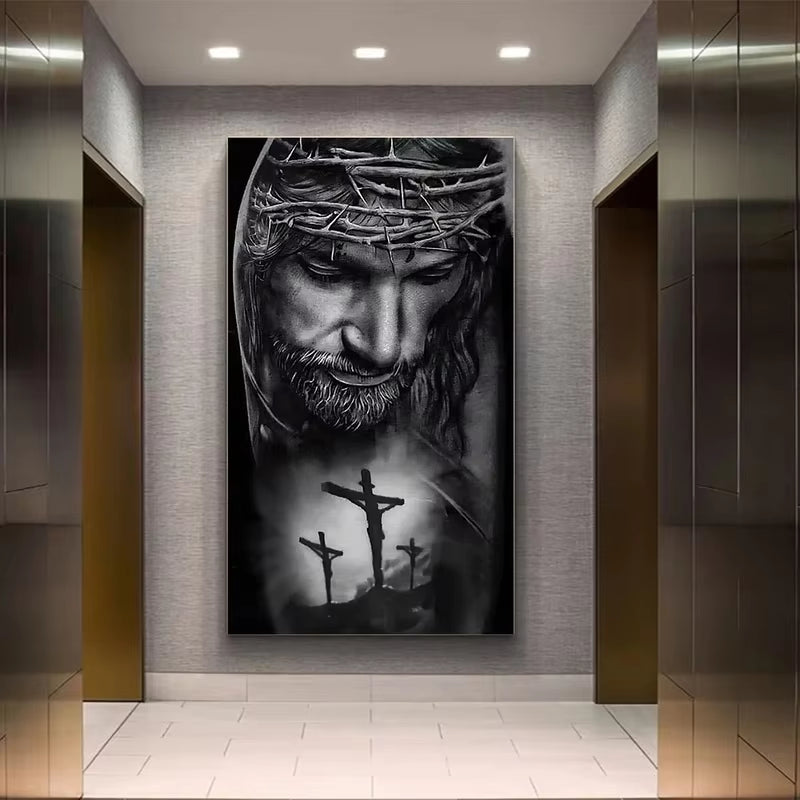 Crown of Thorns Jesus Poster Home Decor Hd Printed Pictures Wall Christ Canvas Painting God Picture for Living Room