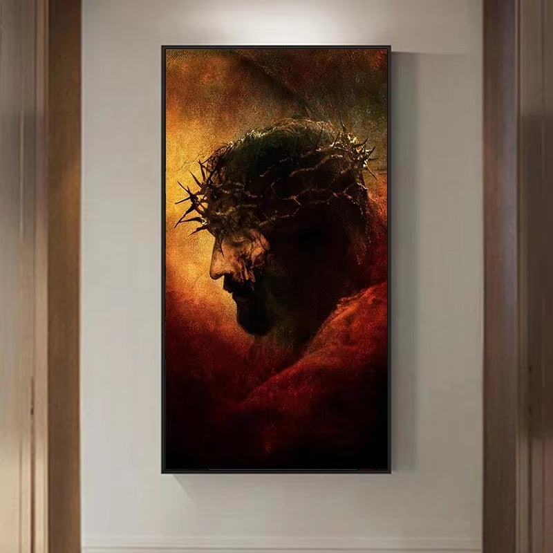 Crown of Thorns Jesus Poster Home Decor Hd Printed Pictures Wall Christ Canvas Painting God Picture for Living Room