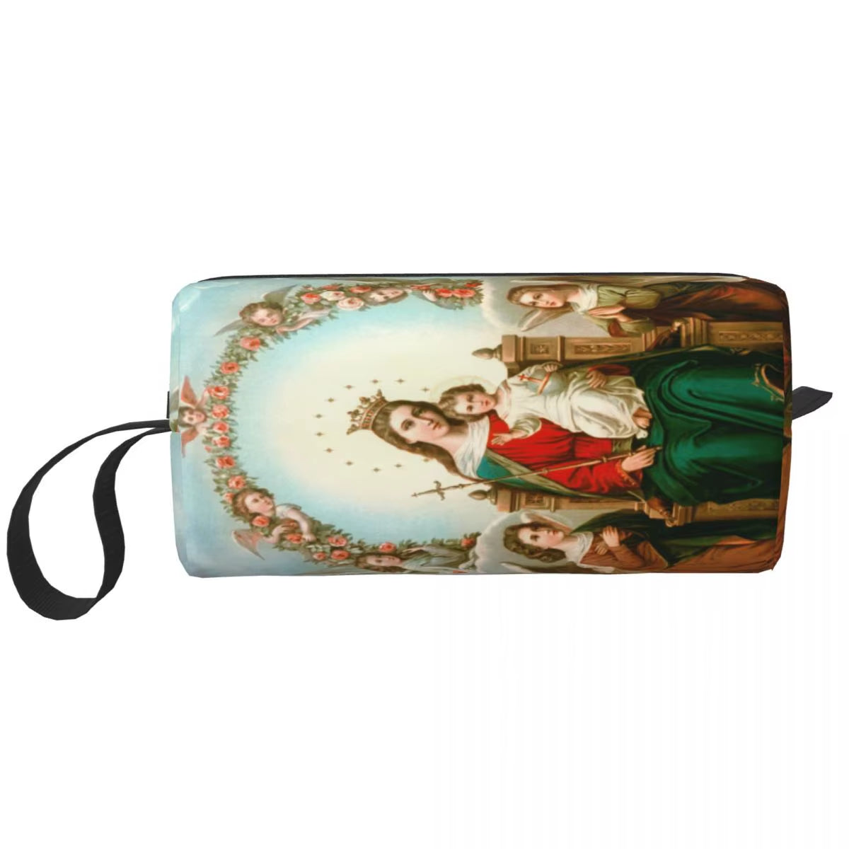 Custom Mary Undoer of Knots Cosmetic Bag Women Cute Catholic Our Lady of Virgin Mary Makeup Case Beauty Storage Toiletry Bags