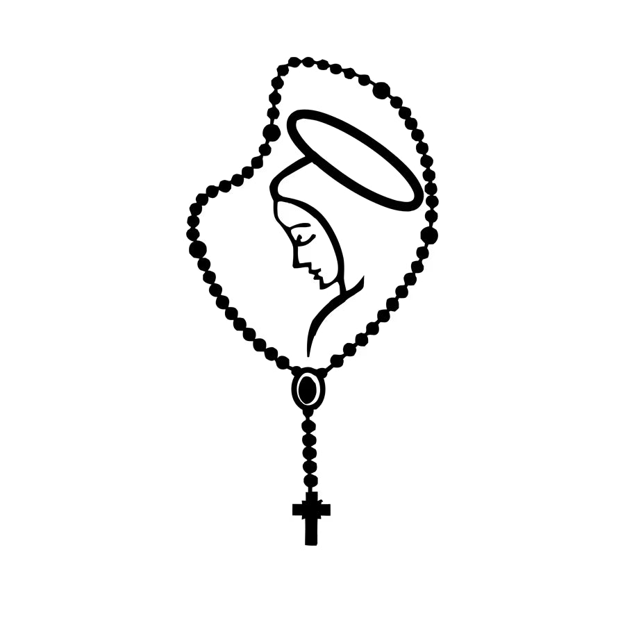 Rosary Virgin Mary Fatima Vinyl Catholic Laptop Car Bumper Stickers Decals Catholic Religous Virgen Latin God