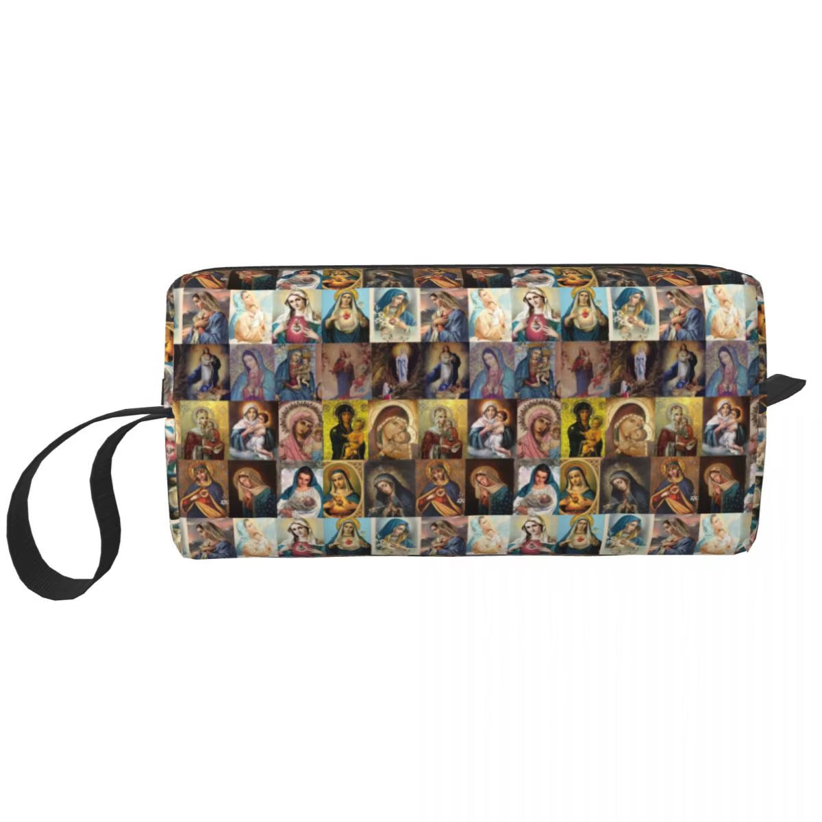 Custom Mary Undoer of Knots Cosmetic Bag Women Cute Catholic Our Lady of Virgin Mary Makeup Case Beauty Storage Toiletry Bags