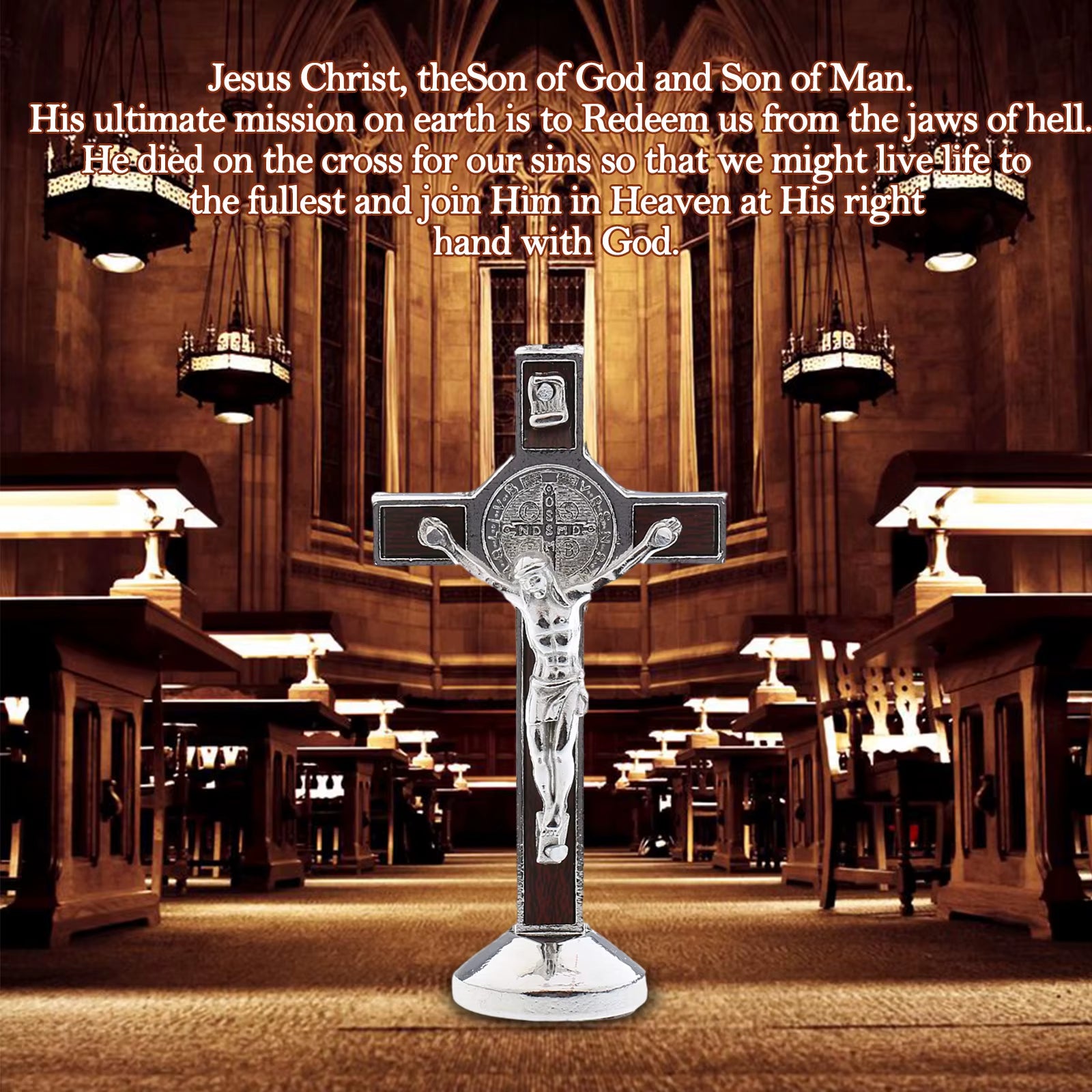 9Cm Metal Crucifix Cross Statue Jesus Christ Model with Sticky Base Christian Crucifix Catholic Home Desktop Decoration