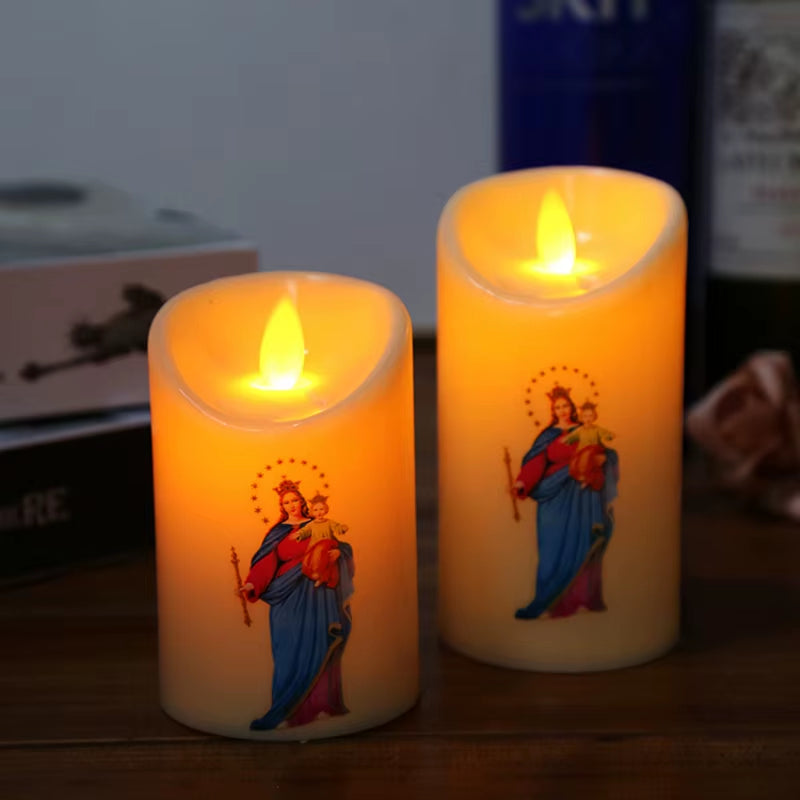 Bougies Jésus-Christ, lampe LED, photophore romantique