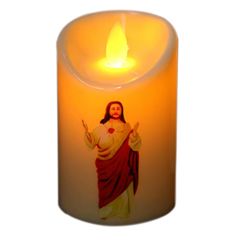 Bougies Jésus-Christ, lampe LED, photophore romantique
