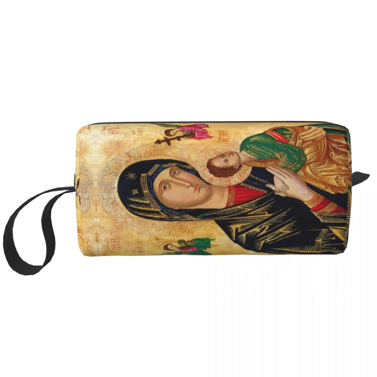 Custom Mary Undoer of Knots Cosmetic Bag Women Cute Catholic Our Lady of Virgin Mary Makeup Case Beauty Storage Toiletry Bags