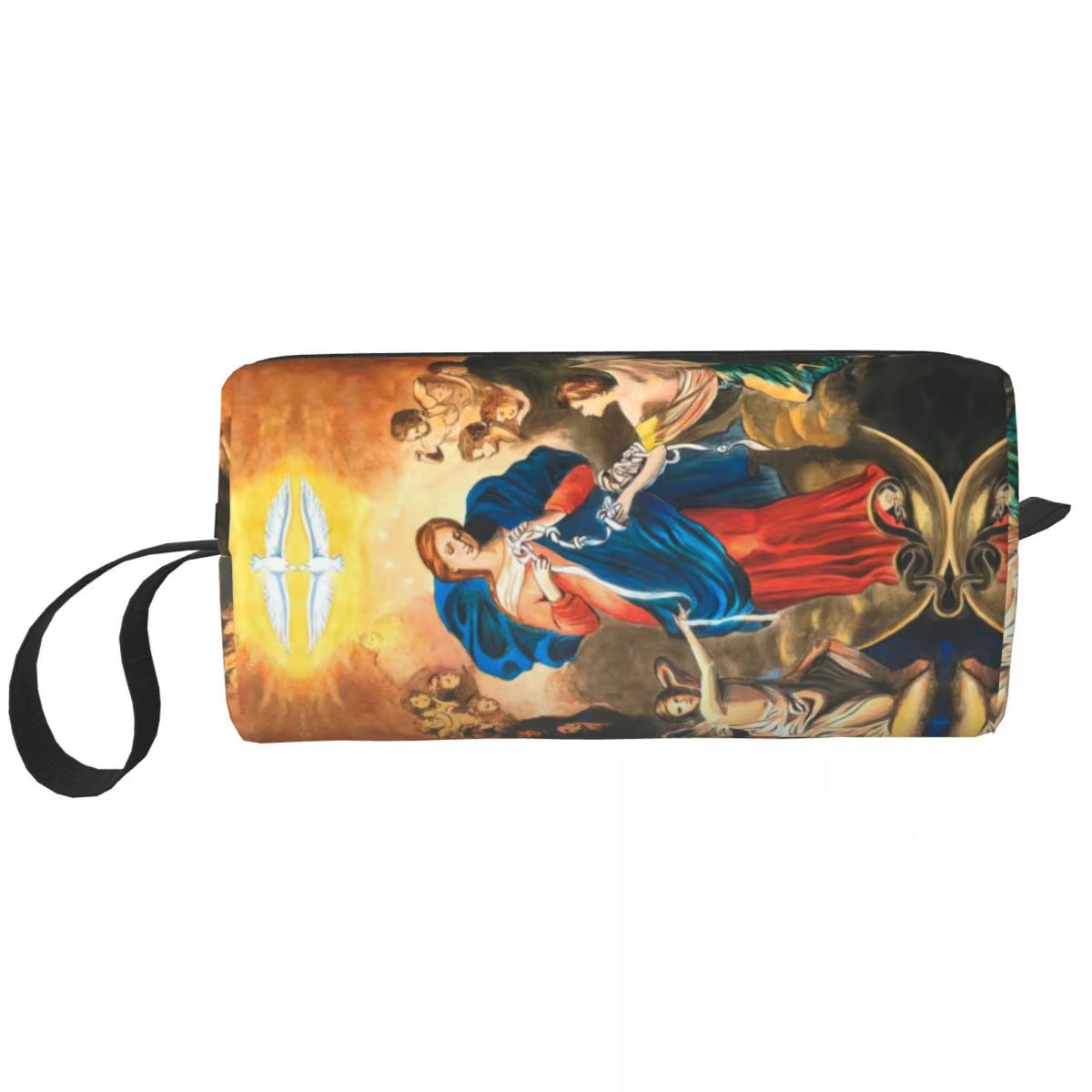 Custom Mary Undoer of Knots Cosmetic Bag Women Cute Catholic Our Lady of Virgin Mary Makeup Case Beauty Storage Toiletry Bags